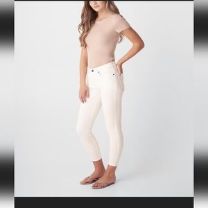 Womens Silver Jeans Co. Most Wanted Mid Rise Ankle Jeans Off White W31/L27